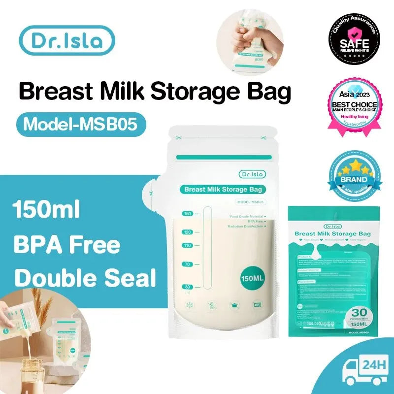 30Pcs 150/250ML Breast Milk Storage Bag Disposable Small Capacity Frozen Milk Storage Bag BPA Free