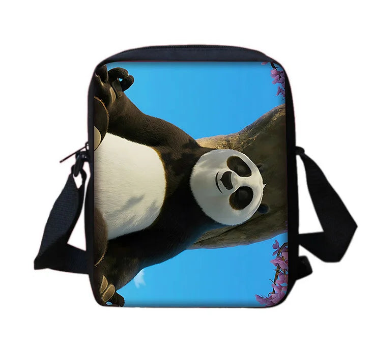 Cartoon Kung Fu Panda Child School Backpack With Shoulder Bag Pencil Bags School Bags for Boys Girls Best Gift