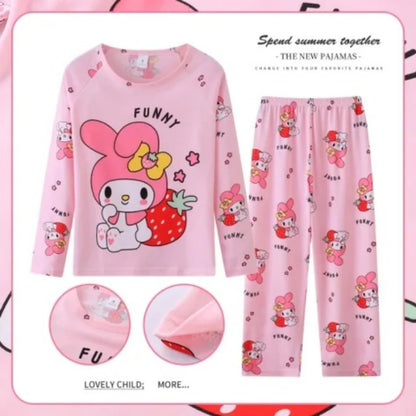 Lovable Kuromi Children Pajama Sets Suitable Comfortable Soft Print Kids Night Clothe Set Colorful Causal Homewear Autumn Winter