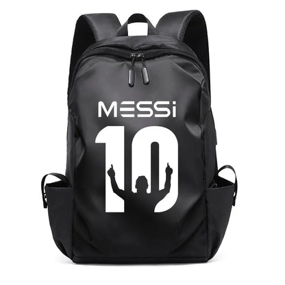 Football Super Stars MES SI Backpack Boy Girl Unisex College Student Backpack Women Men Laptop Teens Student USB Port Rucksack