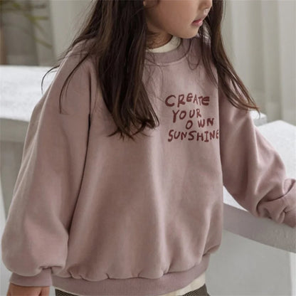 Children Casual Sweatshirts Unisex Trends Pullovers Boys Girls Vintage Streetwear Tracksuit 1-6Y Kids Letter Fashion Hoodies