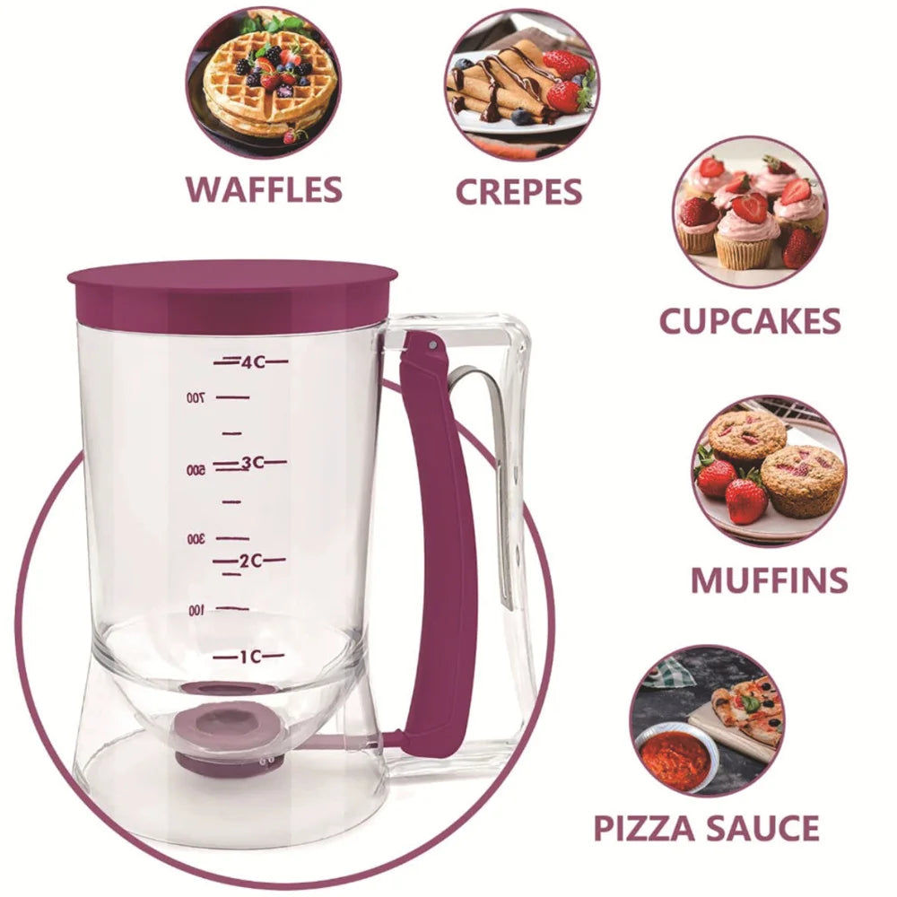 1Pc Pancake Cupcake Batter Dispenser, Collapsible Batter For Cupcakes, Waffles, Muffin Mixes or Any Baked Goods