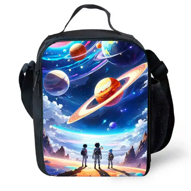 Cartoon Night Sky Child School Backpack With Lunch Bags Pencil Bags For Kindergarten,Best Gift For Boys and Girls