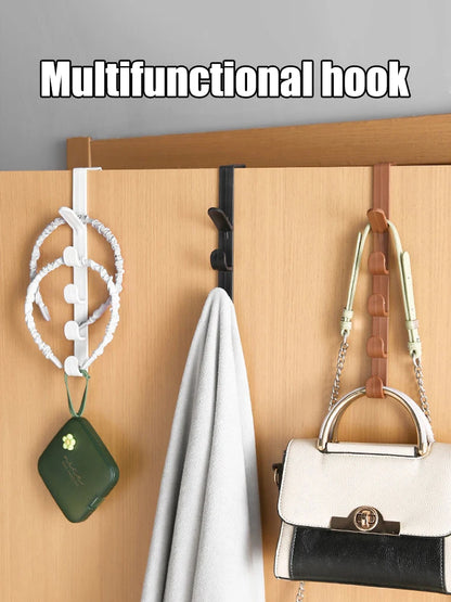 1PC Dormitory Wardrobe Hanger Bags, Hats And Clothes Hanging On The Wall Behind The Door Without Drilling Storage Rack