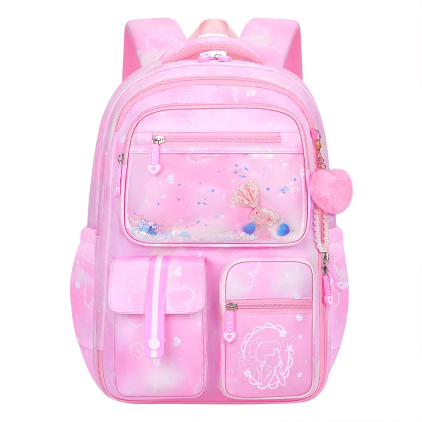 Cute Backpack for Primary School Student Stylish Portable Versatile Bookbag Breathable Preschool Books Bag