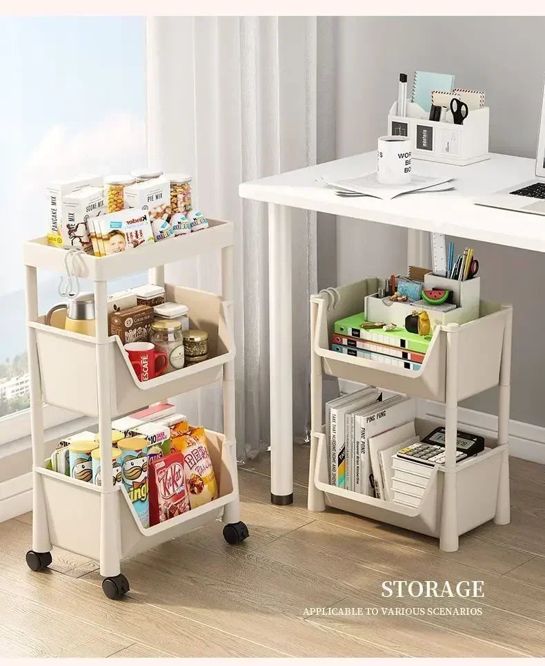 Trolley Bookshelf Kitchen Storage Rack Kitchen Corner Narrow Slit Storage Cabinet Bathroom Living Room Home Organizer