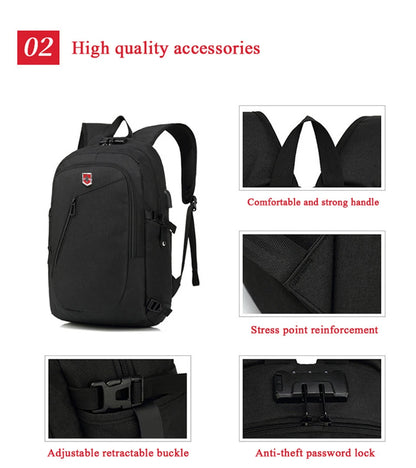 Brand New Anti-thief USB Charging bagpack Men 15.6inch laptop backpacks Waterproof Oxford Travel Backpack School bags Coded Lock