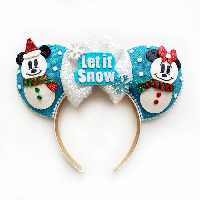 Christmas Mickey Mouse Ears Headbands Festival Carnival Party Hair Headwear For Baby Girls Women Headband Kids Accessories