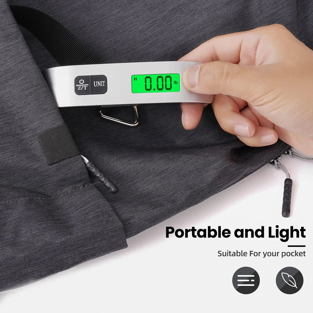 Digital Luggage Scale 110lbs Hanging Baggage LCD Display Portable Suitcase Weighing Scale Travel Luggage Weight Scale Tool