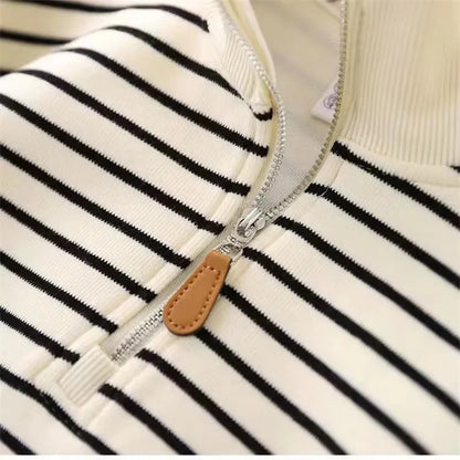 Boy Girl Striped Sweatshirts Kids Autumn Sports Hoodies Children Fashion Hoodless Clothes Teenager Spring Casual Tracksuit 4-14Y