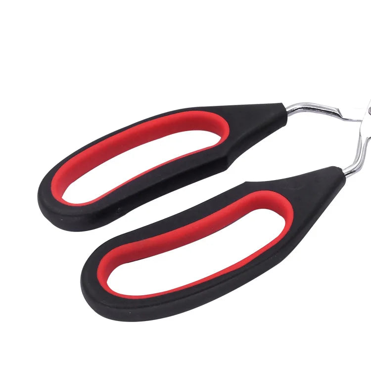 3sizes Barbecue Scissor Tong Non-Slip Grilled Food Bread Tong Metal BBQ Baking Clip with Long Handle Kitchen Cooking Accessories