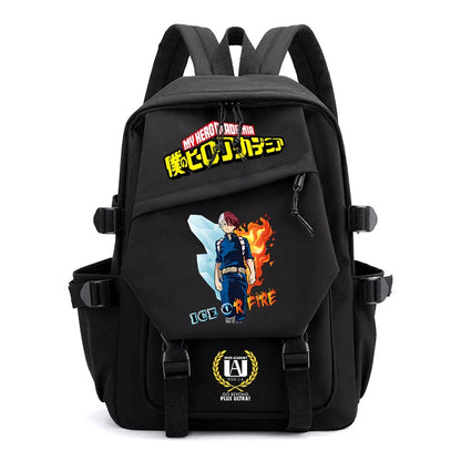 My Hero Academia cartoon backpack for primary and secondary school students black girl bag kids back to school gift