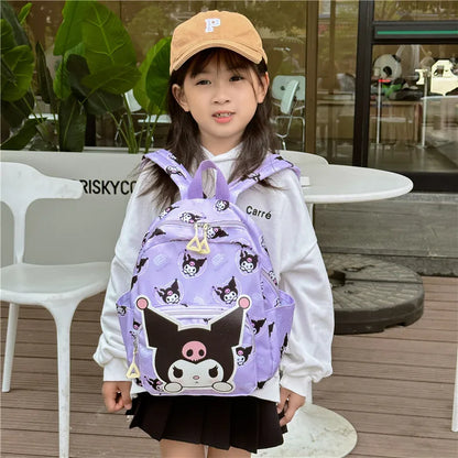 Sanrioed Anime Hello Kitty Cinnamoroll My Melody Kuromi Cute Kid Backpack Kawaii Cartoon Leather Mini School Bag Holiday Gift