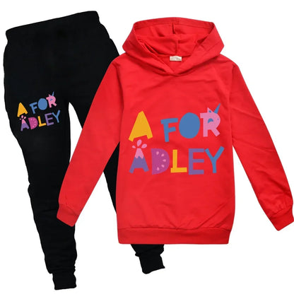 New Kids Spring Autumn Hoodie Trousers 2pcs Suit Baby Girl Clothing Sets Boys Sportsuits Cartoon A for Adley Clothes