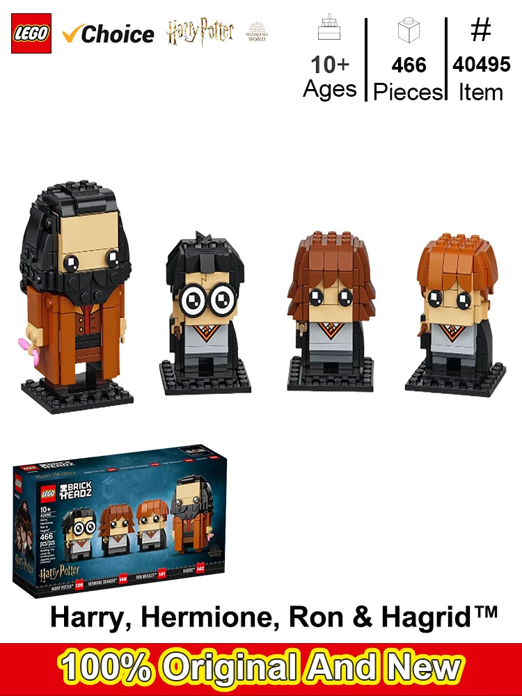 Lego 40495 BrickHeadz Building Blocks, Wizarding World Toys, Harry Potter, Hermione, Ron, Hagrid