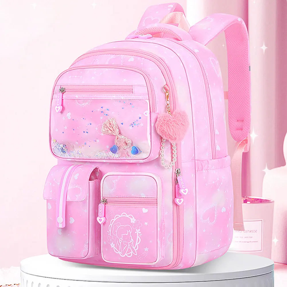 Cute Backpack for Primary School Student Stylish Portable Versatile Bookbag Breathable Preschool Books Bag