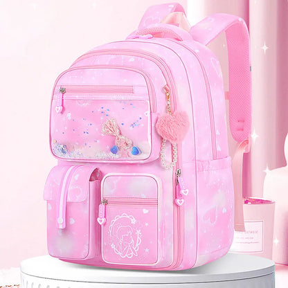 Cute Backpack for Primary School Student Stylish Portable Versatile Bookbag Breathable Preschool Books Bag