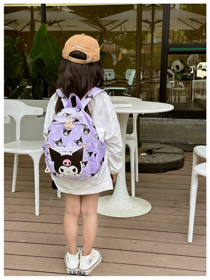 Sanrioed Anime Hello Kitty Cinnamoroll My Melody Kuromi Cute Kid Backpack Kawaii Cartoon Leather Mini School Bag Holiday Gift