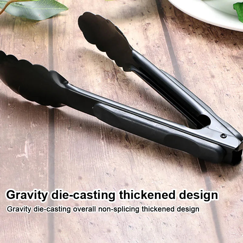 9/12/14Inch Silicone BBQ Grilling Tong Salad Bread Serving Tong Non-Stick Kitchen Barbecue Grilling Cooking Tong NLock Food Clip