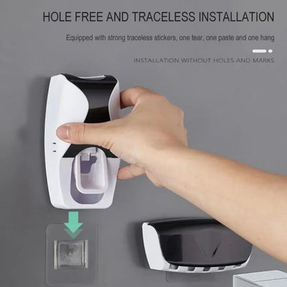 2PCS/set/ 1pcs Automatic Toothpaste Dispenser Dust-proof Toothbrush Holder Wall Mount Bathroom Accessories Squeezer Set