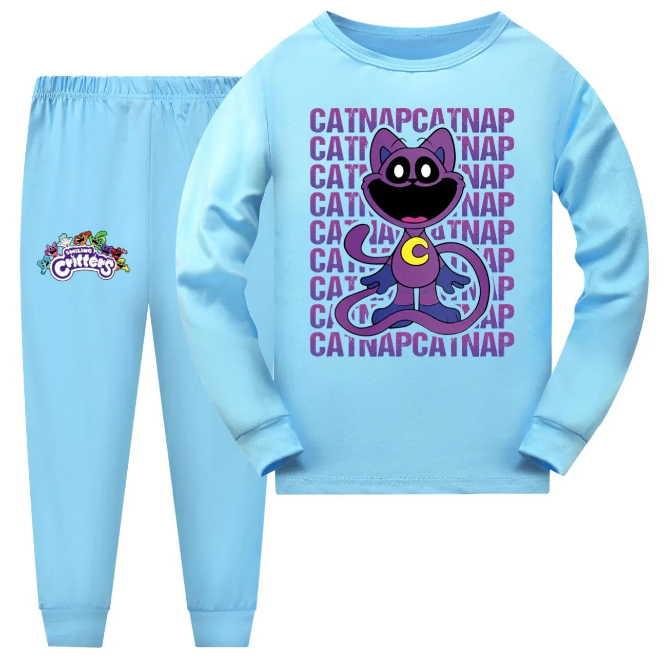 Hot Smiling Critters Peripheral Long-sleeved and Long-pants Pajamas Set for Boys and Girls, The Best Birthday Gift