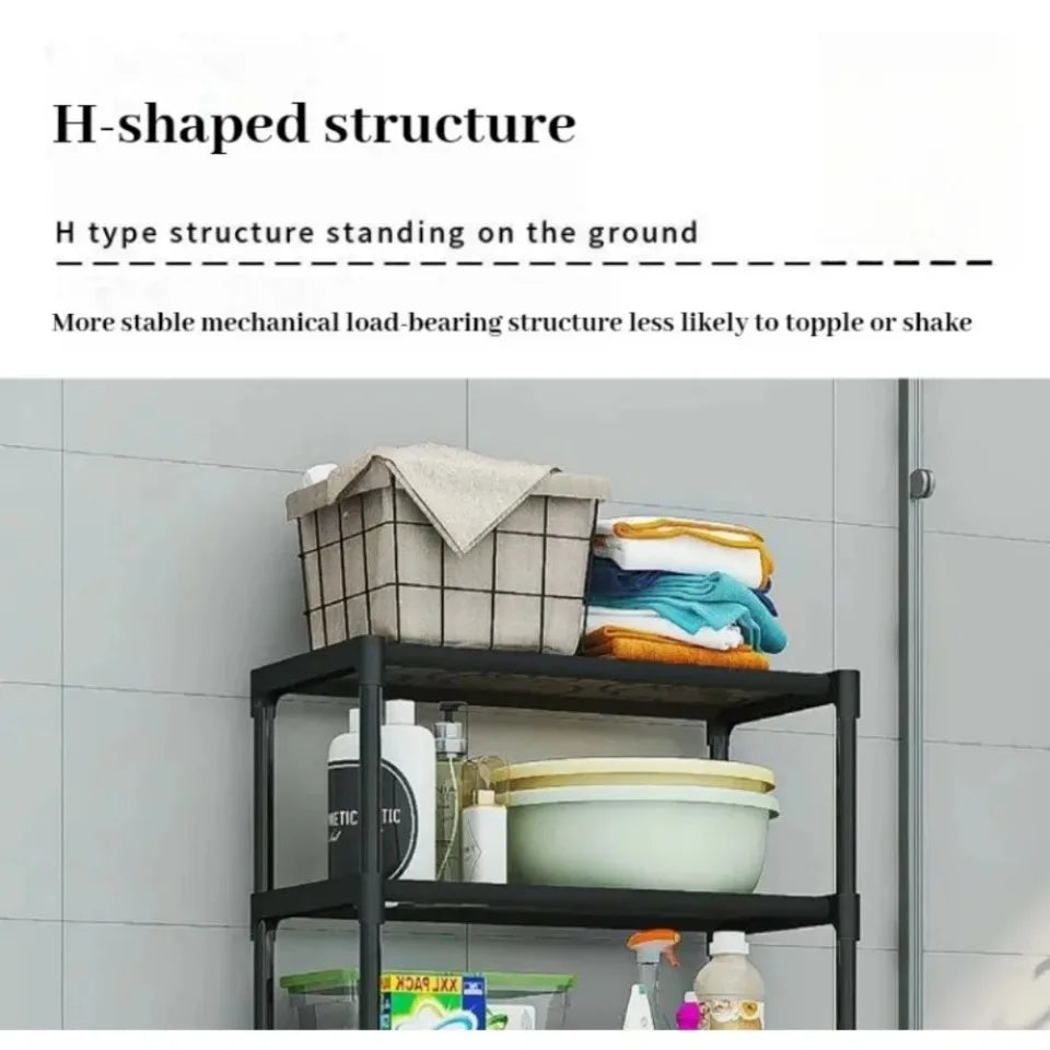 Bathroom Storage Rack Over The Toilet Shelf Multilayer Space Saver Organizer Multi-Functional Wall Hanging Toilet Storage Rack