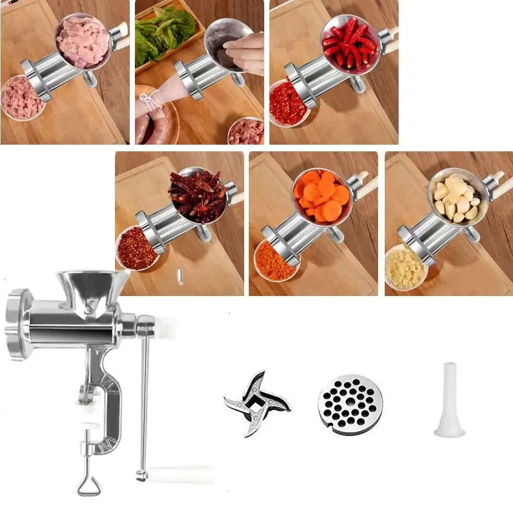 Adjustable Heavy Duty Meat Mincer Grinder Hand Operated Manual Kitchen Noodles Grinder Sausage Filler Fruit Beef Pasta Maker