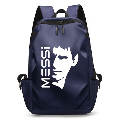 Football Super Stars MES SI Backpack Boy Girl Unisex College Student Backpack Women Men Laptop Teens Student USB Port Rucksack