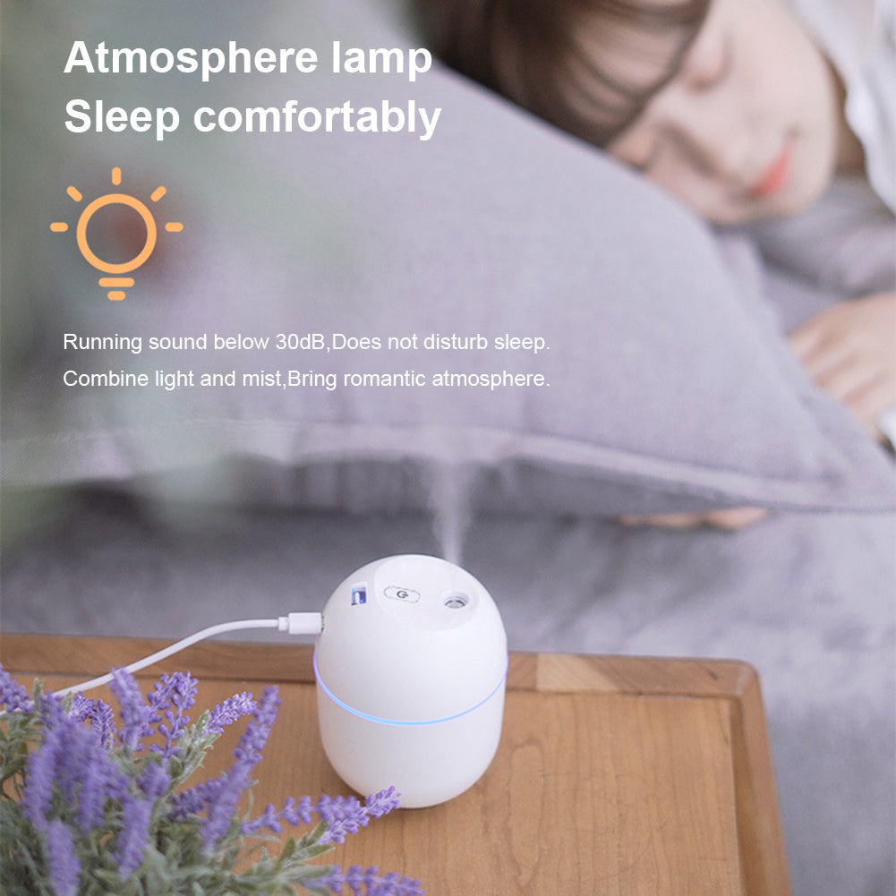 Portable USB Ultrasonic Air Humidifier Essential Oil Diffuser Car Purifier Aroma Anion Mist Maker with LED Lamp Romantic Light