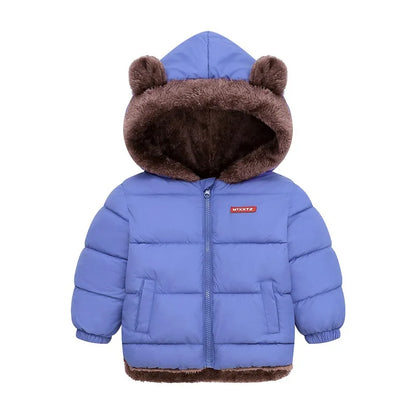 Kids Thick Warm Coats Winter Children's Fleece Hooded Jackets Autumn Cashmere Padded Snowsuit Boys Girls Cotton Outerwear 2-6Y