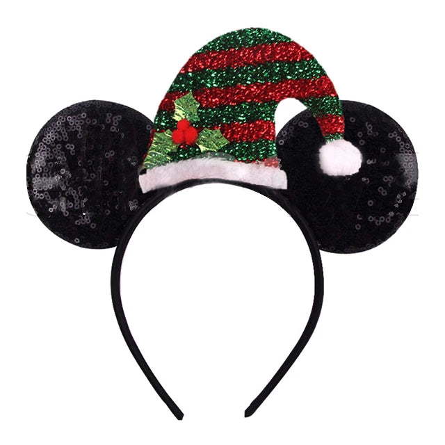 Christmas Mickey Mouse Ears Headbands Festival Carnival Party Hair Headwear For Baby Girls Women Headband Kids Accessories