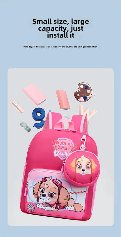 PAW Patrol Backpack School Bag High Capacity Waterproof Travel Storage Bags for Student Chase Skye Schoolbag Gifts for Children