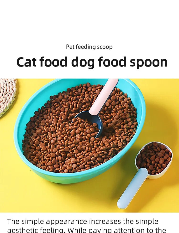 Dog Food Scoop Multifunctional Pet Feeding Spoon with Sealing Clip Grade Plastic Cat Food Dedicated Measuring Spoon