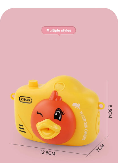 Cartoon Camera Water Gun Toy No Battery Portable Animal Duck Model Soaker Spray Blaster Pool Outdoor Bath Toys for Kids Gifts