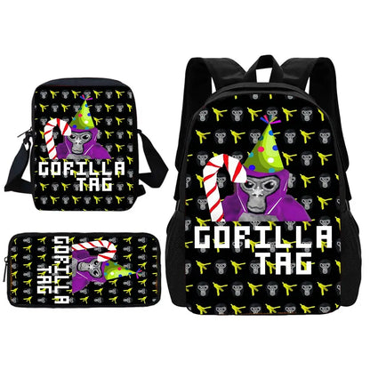 Novelty Cool Gorilla tag Child School Backpack With Shoulder Bag Pencil Bags School Bags for Boys Girls Best Gift