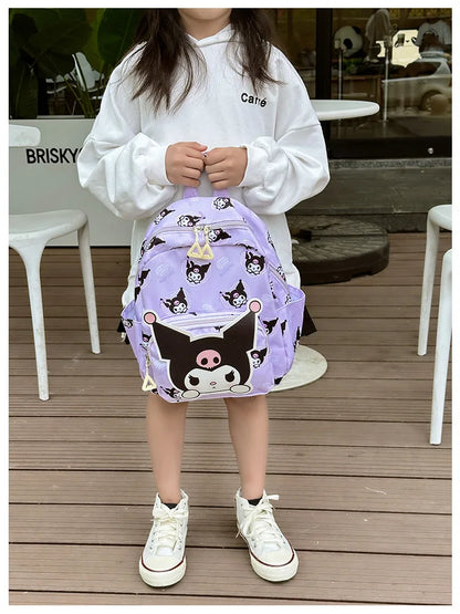 Sanrioed Anime Hello Kitty Cinnamoroll My Melody Kuromi Cute Kid Backpack Kawaii Cartoon Leather Mini School Bag Holiday Gift