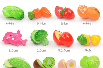 Children Toys Cutting Fruits and Vegetables Set for Kids Pretend Play Simulation Kitchen Toy Montessori Baby Toys for Girls Boys