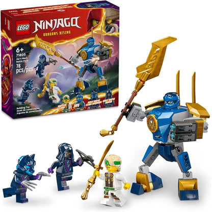 LEGO NINJAGO Jay's Mech Battle Pack, Action Toy For Boys And Girls With Action Figure And Minifigure,71805