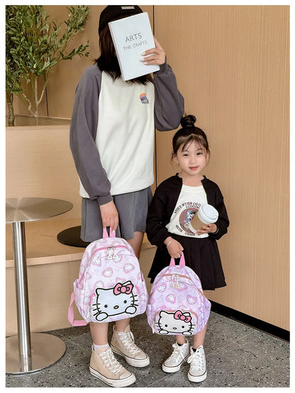 Sanrioed Anime Hello Kitty Cinnamoroll My Melody Kuromi Cute Kid Backpack Kawaii Cartoon Leather Mini School Bag Holiday Gift