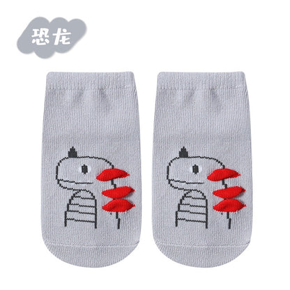 4Pairs/lot Anti-slip Baby Socks Cute Animal Cartoon Baby Boy Girls Sock Infant Children's Floor Socks 0-3 Years Old