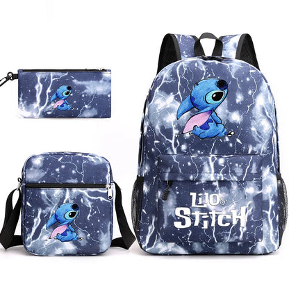 Disney Lilo Stitch 3Pcs/Set Bookbag Kids Backpack Boys Girls School bags Daily Backpacks Mochilas Shoulder Bag Set