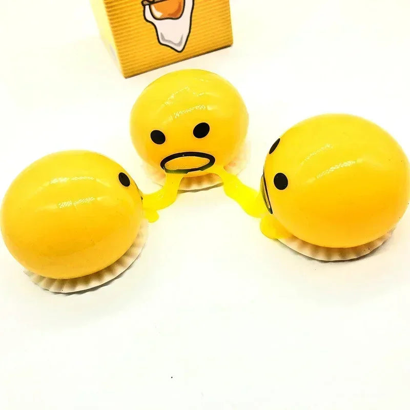 30PCS New Vomit Egg Yolk Brother Jun Lazy Egg Egg Will Vomit Stress Relieving Tool Stress Relieving Ball Trick Pinch Toy