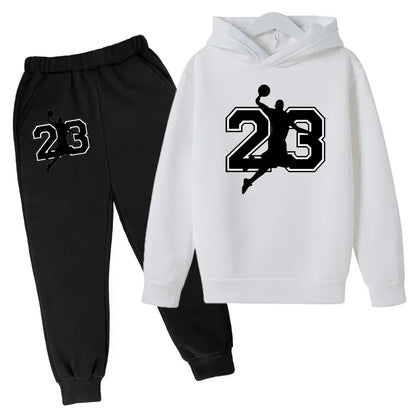 Kids Basketball Hoodie Sports Hoodie Set Spring Autumn Children Hoodie+Pants 2-Piece Set Teen Cute 4-14Y Boys Girls Hoodie Suits