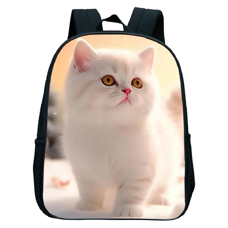 Cute Cat Print Backpack For Preschool Children Kitten Pattern School Bags Lightweight Boys Girls Kindergarten Backpack Kids Gifs