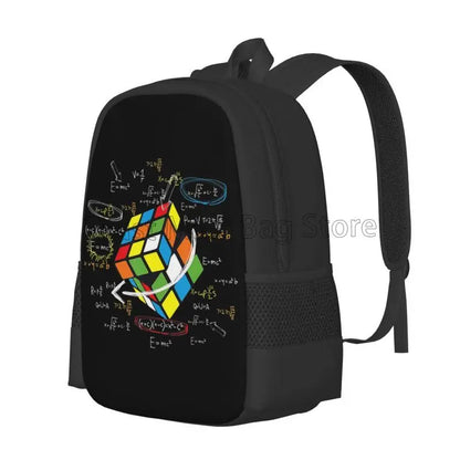 Math Rubiks Rubix Cube Caps Travel Backpack for Boys Girls School Bookbag Lightweight Water Resistant Daypack for Travel Picnic