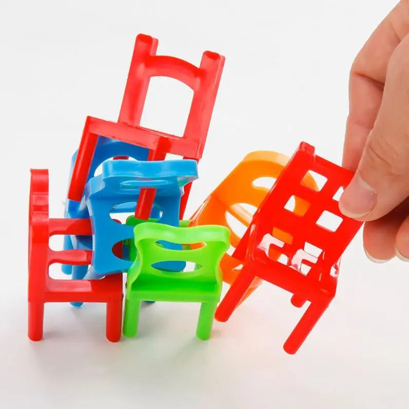 Original Box Hehepopo 18 Pcs / Set Board Game Balance Chairs Adult Kids Stacking Game Small Gift DIY Interactive Table Games