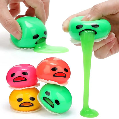 Squishy Puking Egg Yolk Stress Ball Yellow Goop Relieve Stress Toy Funny Squeeze Tricky Antistress Disgusting Egg Kids Toys