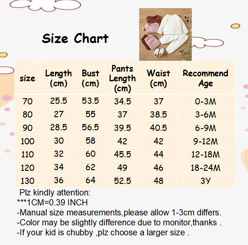 7 Colors Newborn Baby Girl Boy Clothes Set Solid Color Long Sleeves Top+Pants 2PCS Outfits Leisure Sport Autumn&Winter Costume