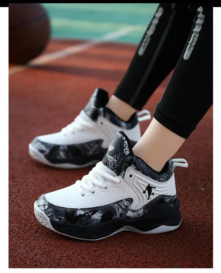 2024 New Boys Brand Basketball Shoes for Kids Sneakers Thick Sole Non-slip Children Sports Shoes Child Boy Basket Trainer Shoes