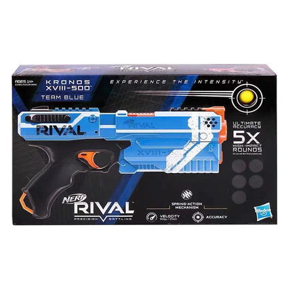 Nerf Rival Kronos XVIII 500 Spring-Action Blaster Heat Contender Series Cronos Launcher Red and Blue Edition  for Ages 14 and Up